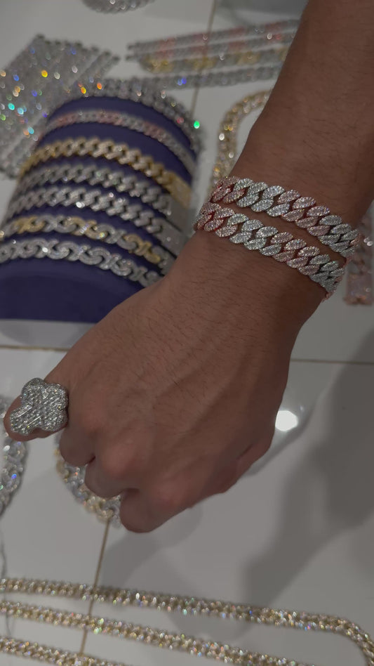VVS MOISSANITE CUBAN BRACELET (ROSE GOLD)
